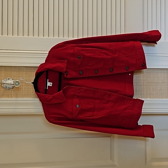 Lipstick Red Style & Co Denim Jacket - Picture 1 of 9